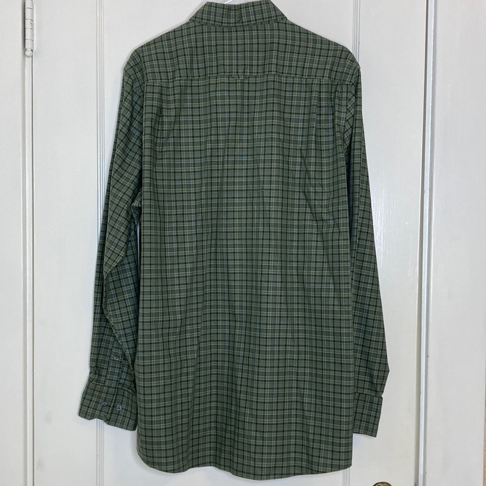 Nordstrom Mens Formal Button Down Plaid Green Dress Shirt - Picture 12 of 14